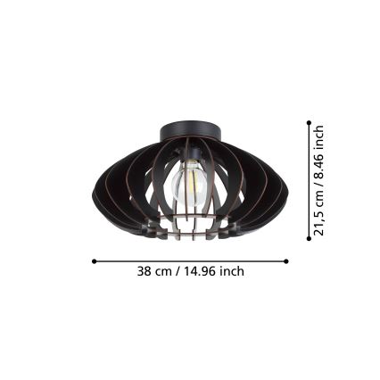 Eglo - Deckenleuchte 1xE27/40W/230V d 38 cm schwarz