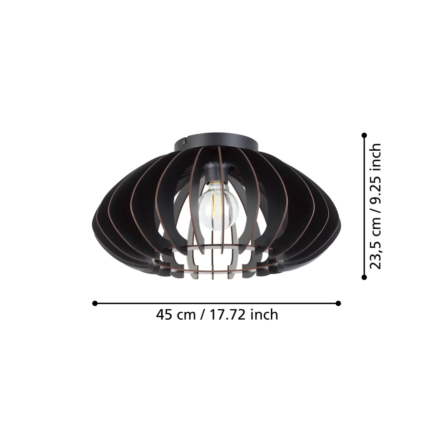 Eglo - Deckenleuchte 1xE27/40W/230V d 45 cm schwarz