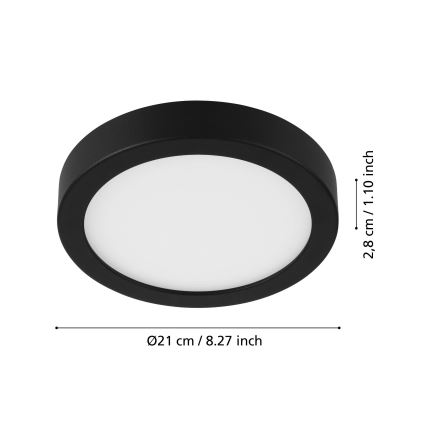 Eglo - LED-Deckenleuchte mit Sensor LED/17W/230V 3000K schwarz
