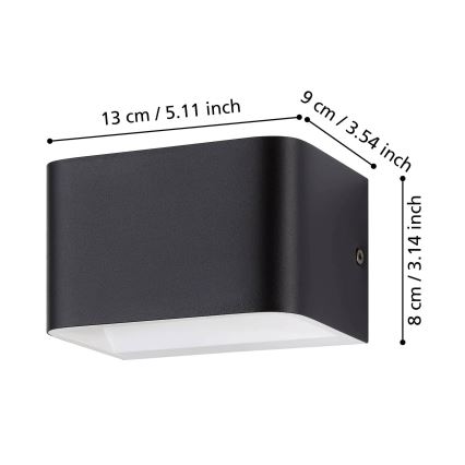 Eglo - LED-Wandleuchte LED/6W/230V 3000K schwarz