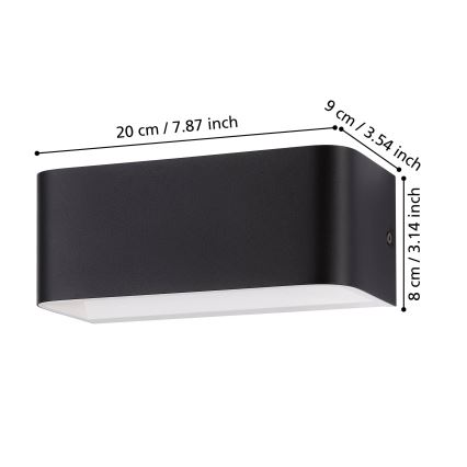 Eglo - LED-Wandleuchte LED/10W/230V 3000K schwarz