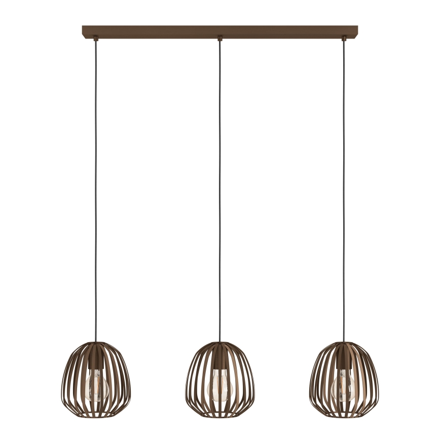 Eglo - Hängeleuchte mit Drahtseilabhängung, 3x E27/40W/230V, Bronze