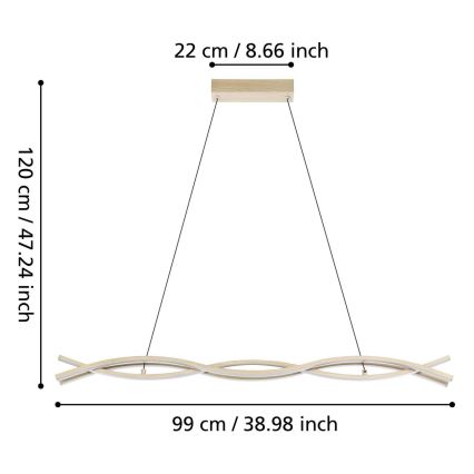 Eglo - LED-Pendelleuchte an Kabel LED/35W/230V goldfarben