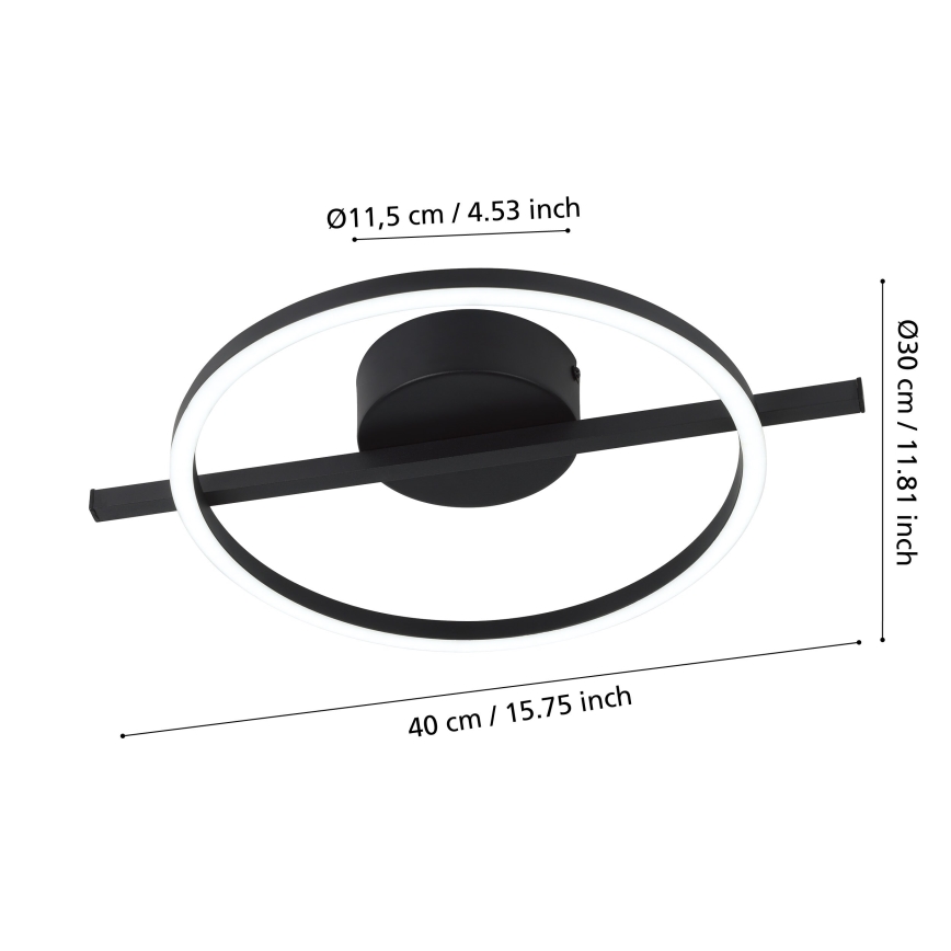Eglo - Dimmbare LED-RGBW-Deckenleuchte LED/17W/230V 2700-6500K schwarz + Fernbedienung