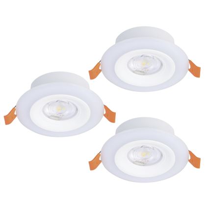 Eglo - SET 3x Dimmbare LED-RGBW-Einbauleuchte für Badezimmer 3xLED/3,8W/230V 2700-6500K IP44 + Fernbedienung