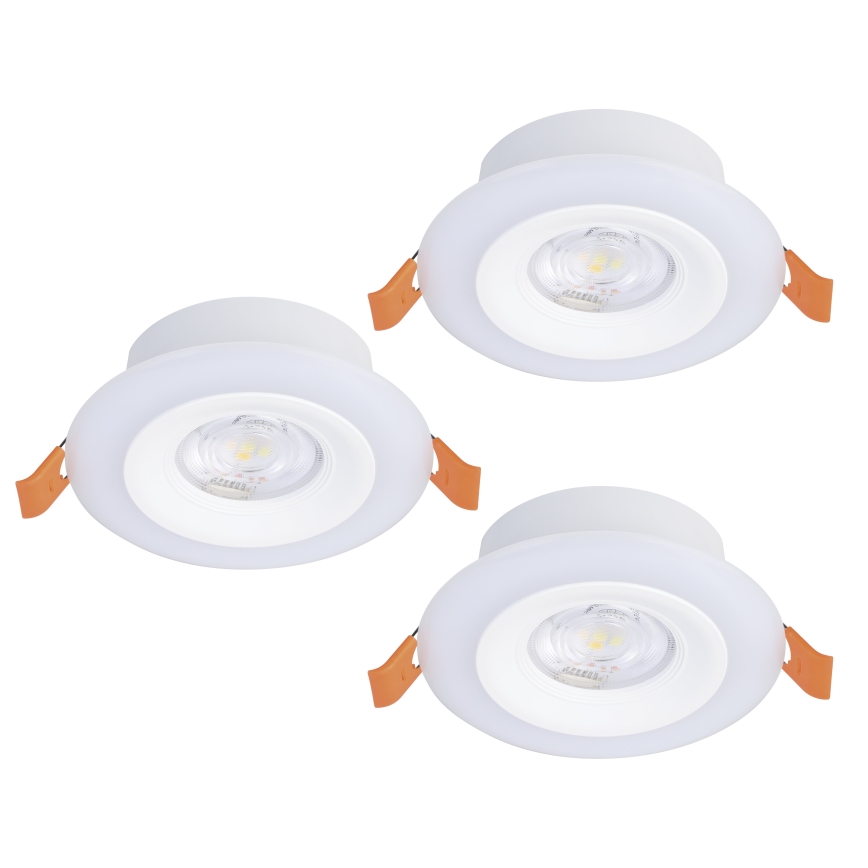 Eglo - SET 3x Dimmbare LED-RGBW-Einbauleuchte für Badezimmer 3xLED/3,8W/230V 2700-6500K IP44 + Fernbedienung