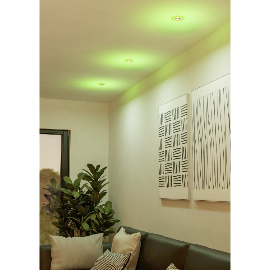 Eglo - SET 3x Dimmbare LED-RGBW-Einbauleuchte für Badezimmer 3xLED/3,8W/230V 2700-6500K IP44 + Fernbedienung