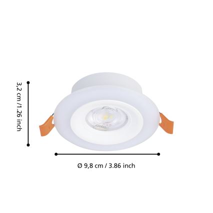 Eglo - SET 3x Dimmbare LED-RGBW-Einbauleuchte für Badezimmer 3xLED/3,8W/230V 2700-6500K IP44 + Fernbedienung