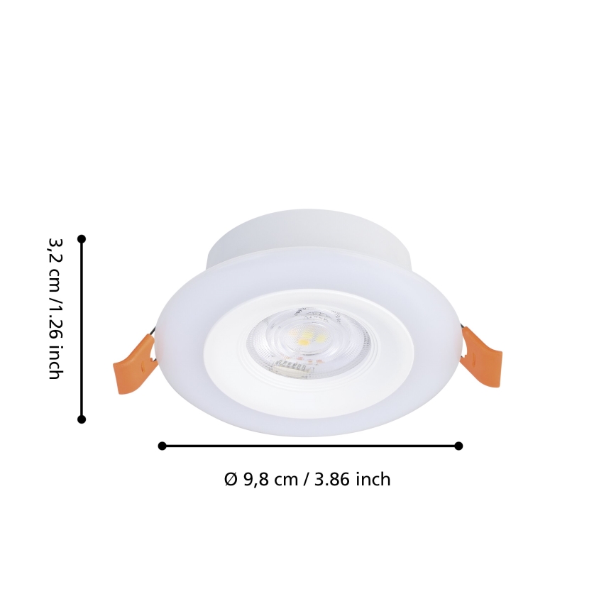 Eglo - SET 3x Dimmbare LED-RGBW-Einbauleuchte für Badezimmer 3xLED/3,8W/230V 2700-6500K IP44 + Fernbedienung