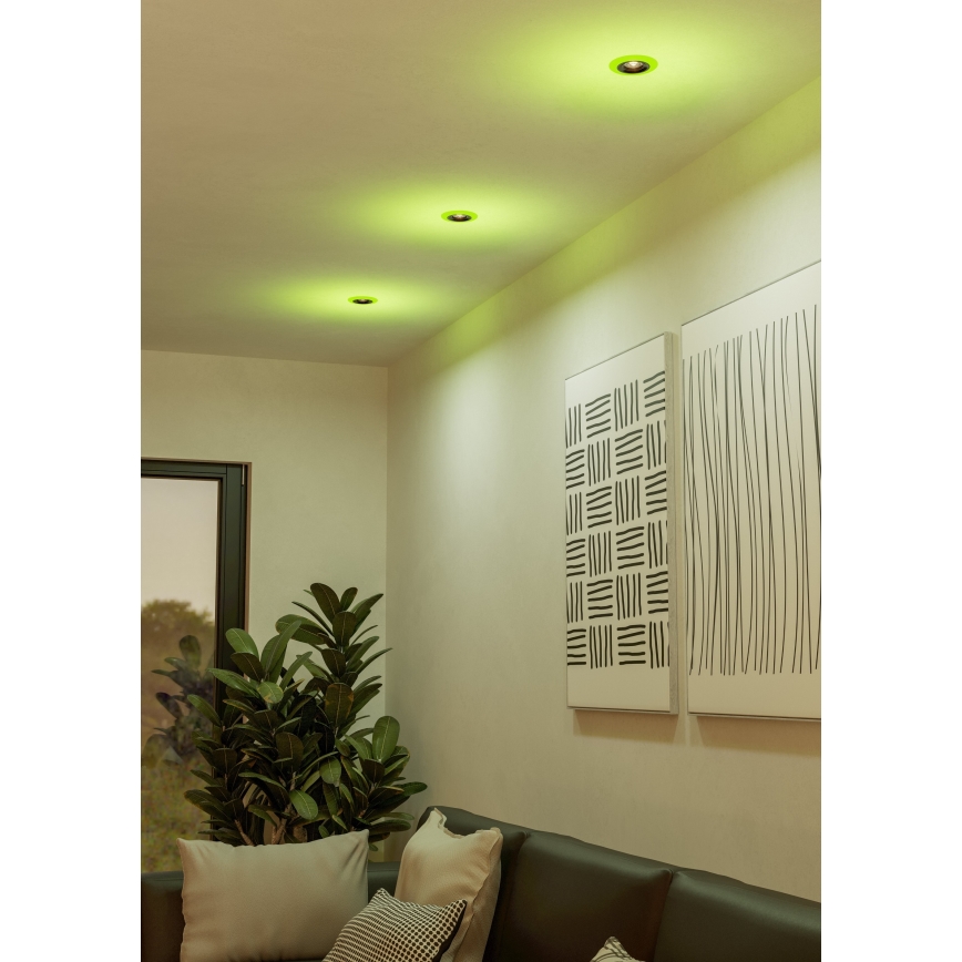Eglo - SET 3x Dimmbare LED-RGBW-Einbauleuchte für Badezimmer 3xLED/3,8W/230V 2700-6500K IP44 + Fernbedienung