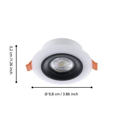Eglo - SET 3x Dimmbare LED-RGBW-Einbauleuchte für Badezimmer 3xLED/3,8W/230V 2700-6500K IP44 + Fernbedienung