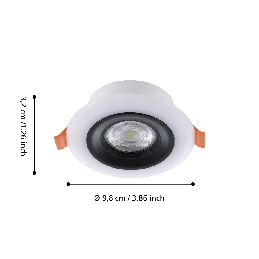 Eglo - SET 3x Dimmbare LED-RGBW-Einbauleuchte für Badezimmer 3xLED/3,8W/230V 2700-6500K IP44 + Fernbedienung