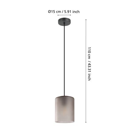 Eglo - Hängeleuchte 1xE27/40W/230V grau