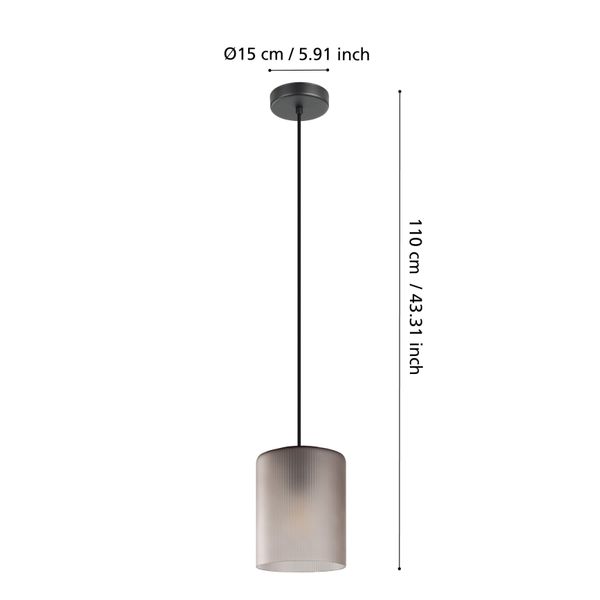 Eglo - Hängeleuchte 1xE27/40W/230V grau