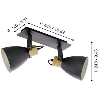 Eglo - Strahler 2xE27/40W/230V