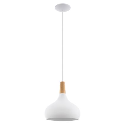Eglo - Hängeleuchte an Schnur 1xE27/60W/230V d 28 cm weiß - FSC-zertifiziert