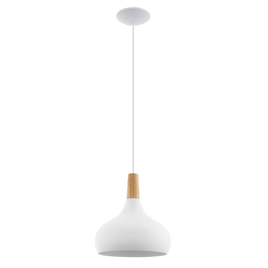Eglo - Hängeleuchte an Schnur 1xE27/60W/230V d 28 cm weiß - FSC-zertifiziert