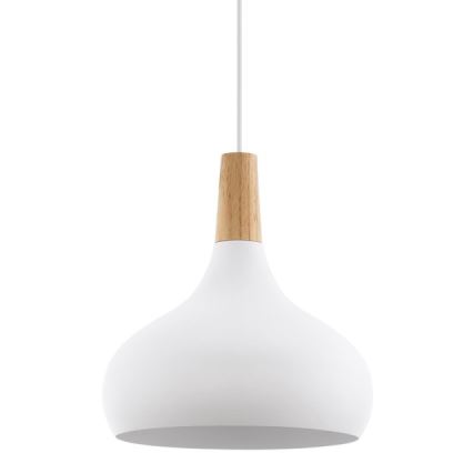 Eglo - Hängeleuchte an Schnur 1xE27/60W/230V d 28 cm weiß - FSC-zertifiziert
