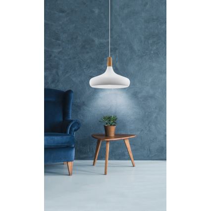 Eglo - Hängeleuchte 1xE27/40W/230V d 40 cm weiß - FSC-zertifiziert