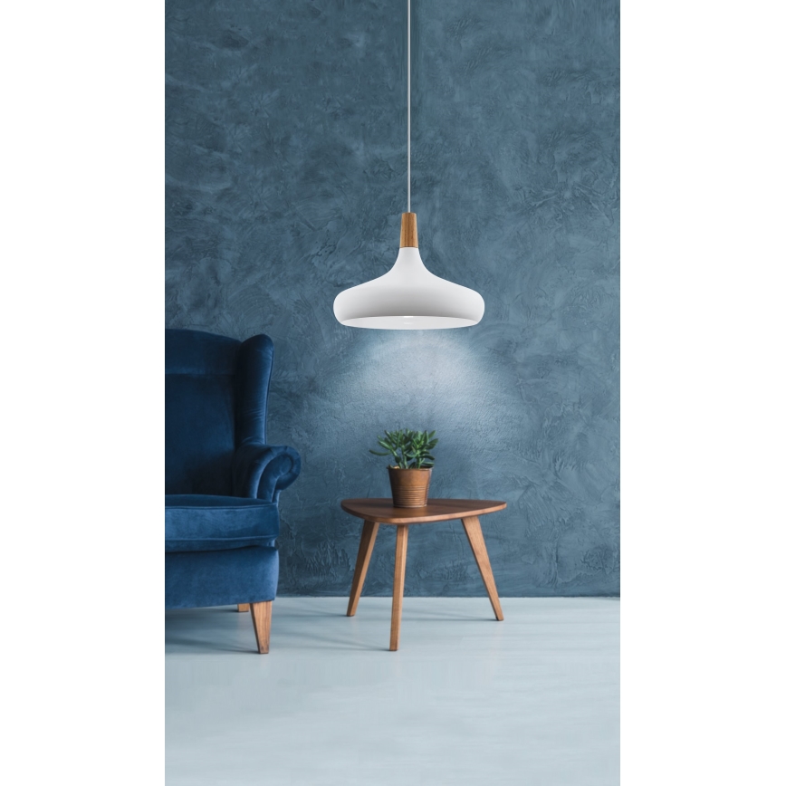 Eglo - Hängeleuchte 1xE27/40W/230V d 40 cm weiß - FSC-zertifiziert
