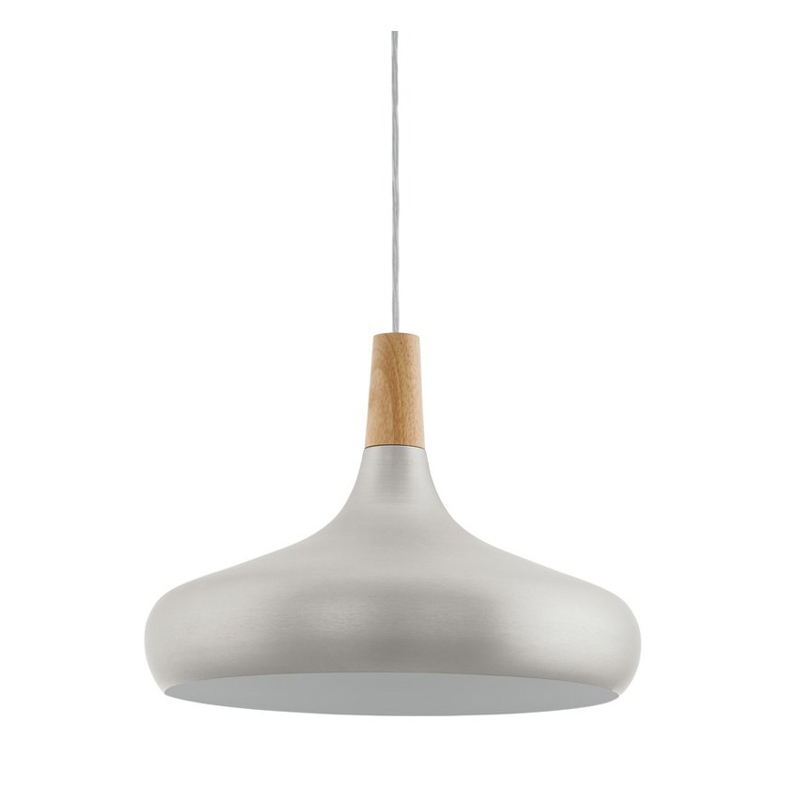 Eglo - Hängeleuchte 1xE27/40W/230V d 40 cm silbern - FSC-zertifiziert