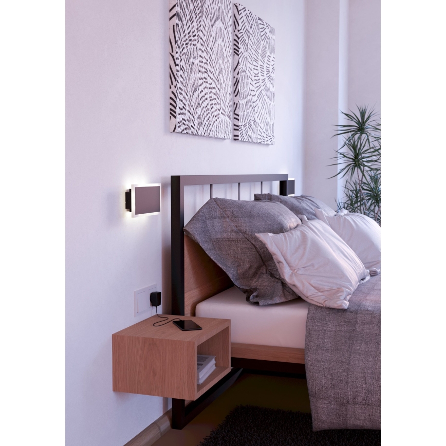 Eglo - LED-Wandleuchte LED/12W/230V 3000K 12x23 cm schwarz