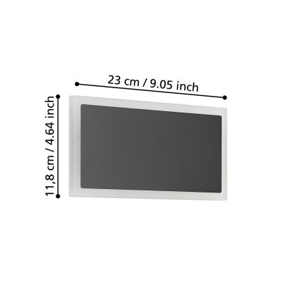 Eglo - LED-Wandleuchte LED/12W/230V 3000K 12x23 cm schwarz