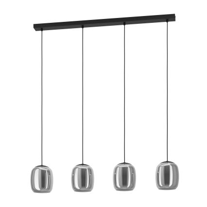Eglo - Hängeleuchte 4xE27/28W/230V grau