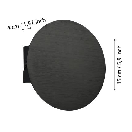 Eglo - LED-Wandleuchte LED/4W/230V 3000K schwarz