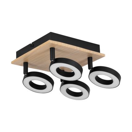 Eglo - LED-Einbaustrahler 4xLED/4,2W/230V schwarz/braun