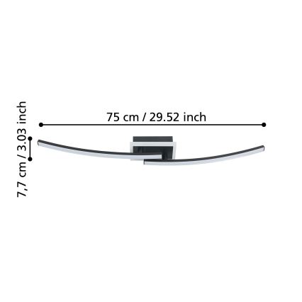 Eglo - LED-Deckenleuchte LED/12W/230V 4000K schwarz
