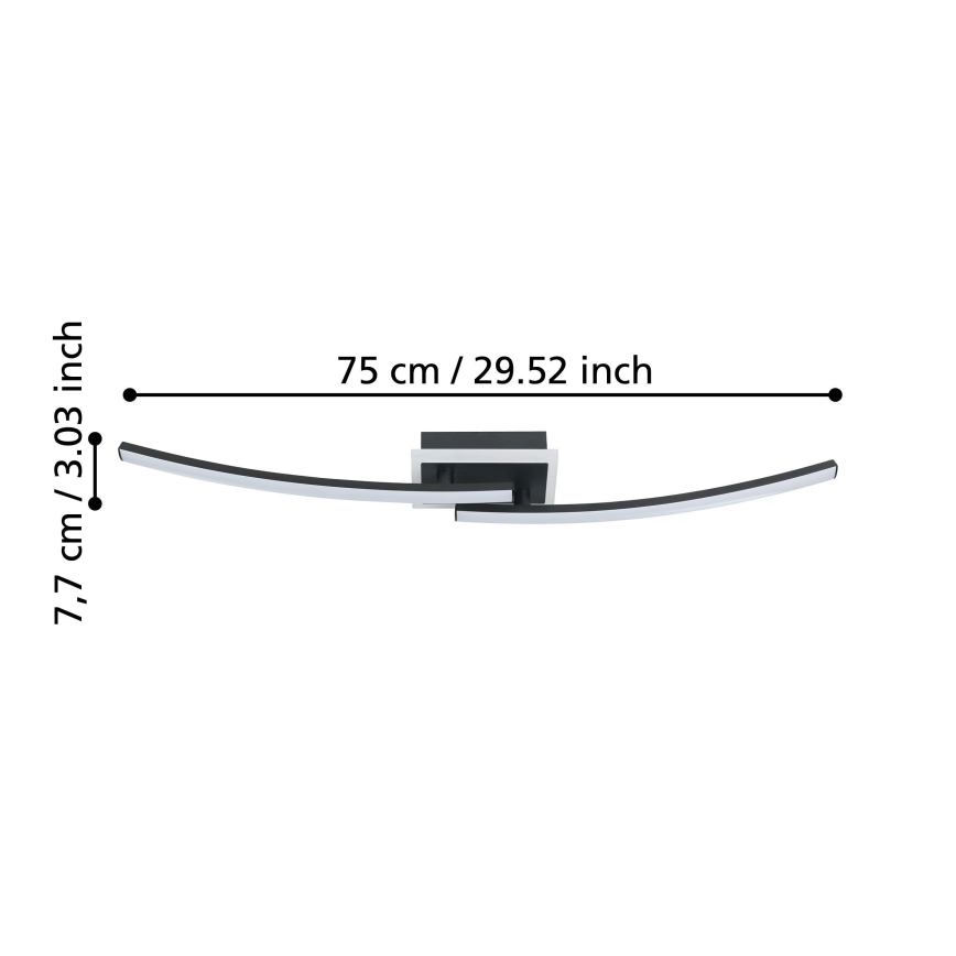 Eglo - LED-Deckenleuchte LED/12W/230V 4000K schwarz