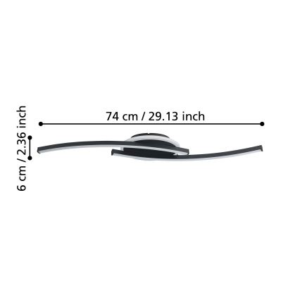 Eglo - LED-Deckenleuchte LED/12W/230V 4000K schwarz