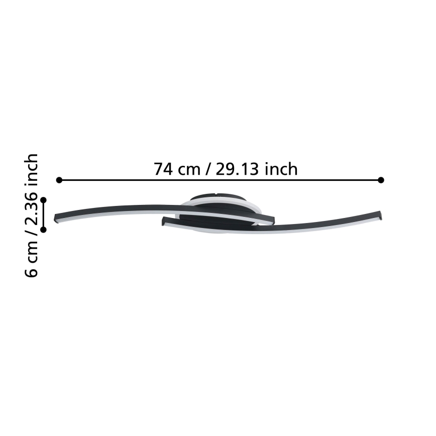 Eglo - LED-Deckenleuchte LED/12W/230V 4000K schwarz