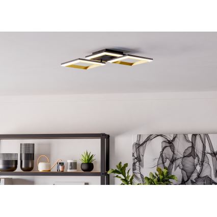Eglo - Dimmbare LED-Deckenleuchte LED/20W/230V 4000K schwarz/golden