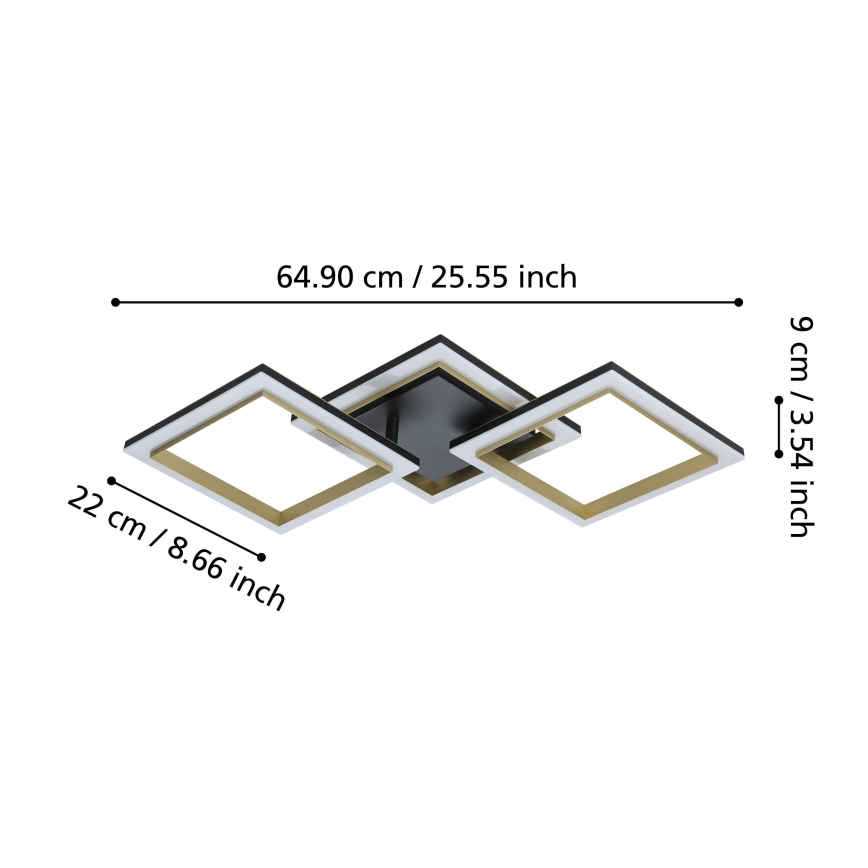 Eglo - Dimmbare LED-Deckenleuchte LED/20W/230V 4000K schwarz/golden
