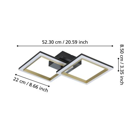 Eglo - Dimmbare LED-Deckenleuchte LED/18,4W/230V 4000K schwarz/golden