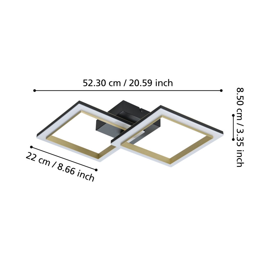 Eglo - Dimmbare LED-Deckenleuchte LED/18,4W/230V 4000K schwarz/golden