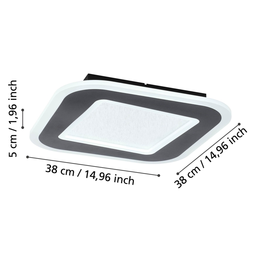 Eglo - Dimmbare LED-Deckenleuchte LED/20W/230V 2700-6500K schwarz + Fernbedienung