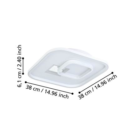 Eglo - LED-Deckenleuchte 1xLED/16,2W/230V + 1xLED/9,2W 38x38 cm weiß
