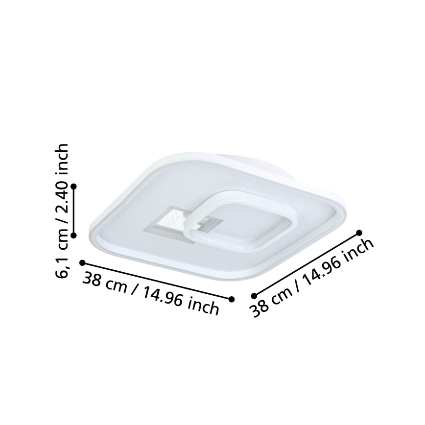 Eglo - LED-Deckenleuchte 1xLED/16,2W/230V + 1xLED/9,2W 38x38 cm weiß