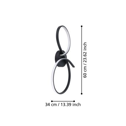 Eglo - LED-Deckenleuchte LED/21W/230V 3000K schwarz