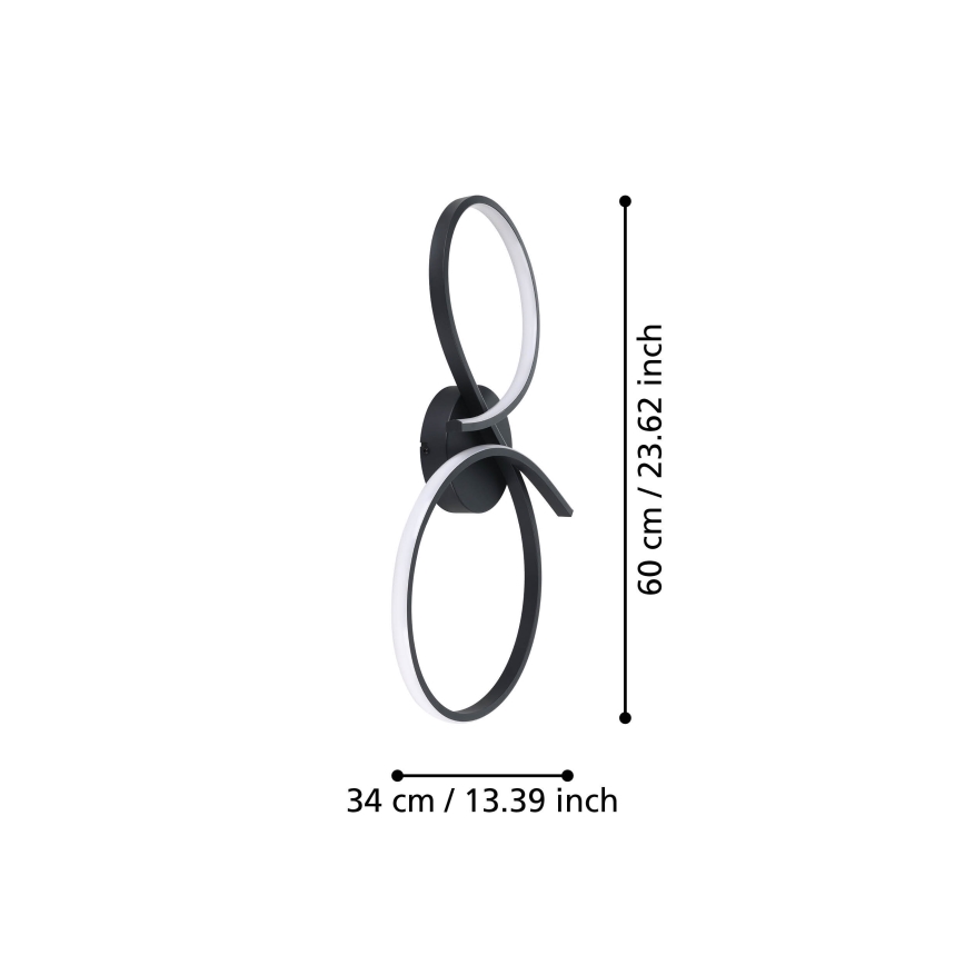 Eglo - LED-Deckenleuchte LED/21W/230V 3000K schwarz