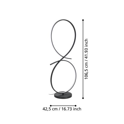 Eglo - LED-Stehleuchte LED/20W/230V 3000K schwarz