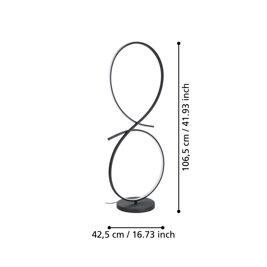 Eglo - LED-Stehleuchte LED/20W/230V 3000K schwarz