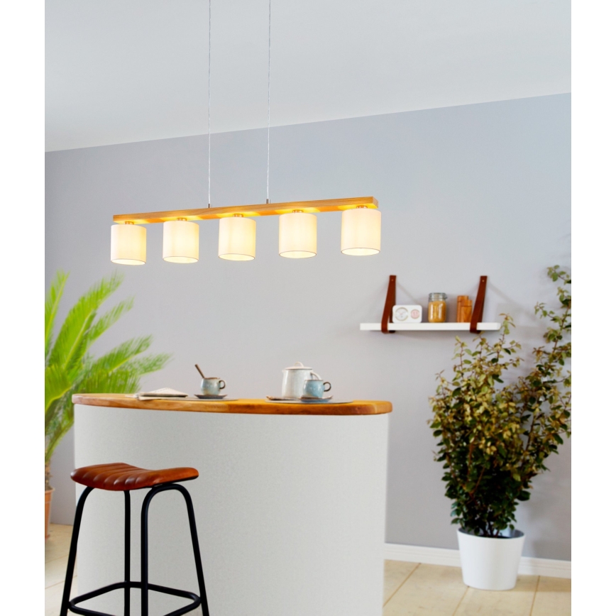 Eglo - Hängeleuchte an Schnur 5xE27/28W/230V - FSC-zertifiziert