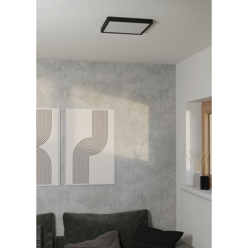 Eglo - LED Deckenleuchte LED/13W/230V 2700/4000/6500K 29x29cm schwarz