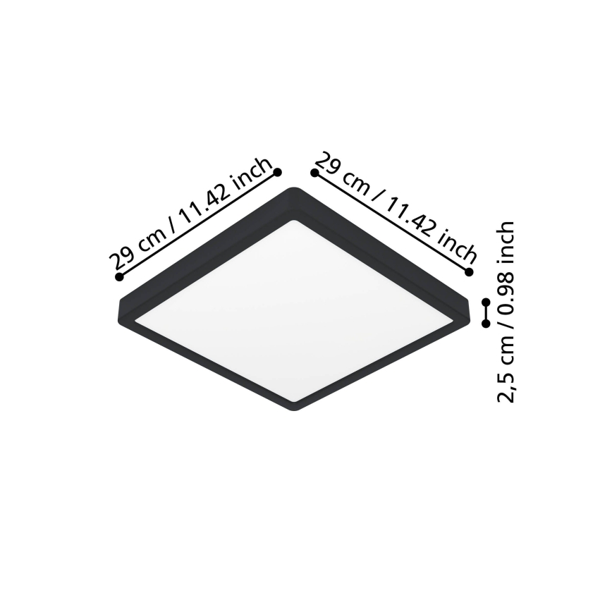 Eglo - LED Deckenleuchte LED/13W/230V 2700/4000/6500K 29x29cm schwarz