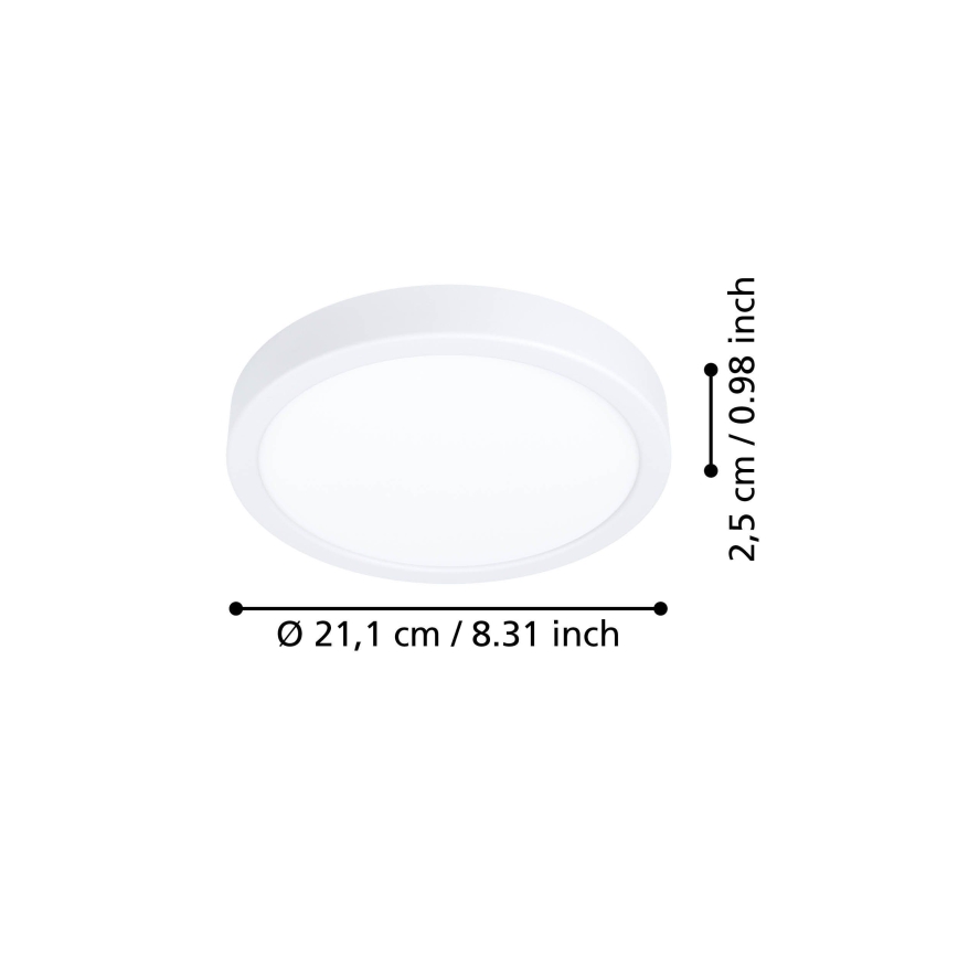 Eglo - LED-Deckenleuchte LED/11,5W/230V 2700/4000/6500K Ø 21,1 cm weiß