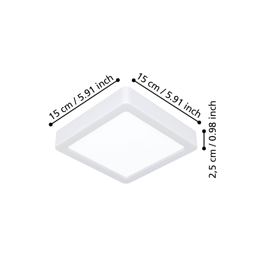 Eglo - LED-Deckenleuchte LED/7W/230V 2700/4000/6500K 15x15 cm weiß